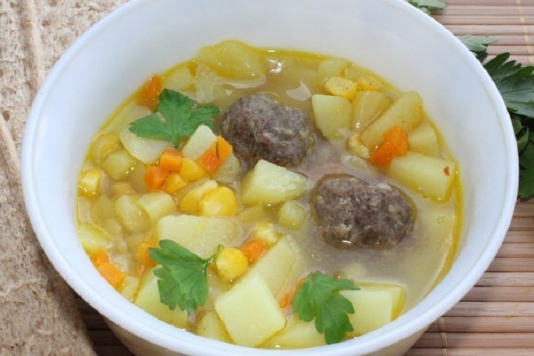 Corn and Meatball Soup