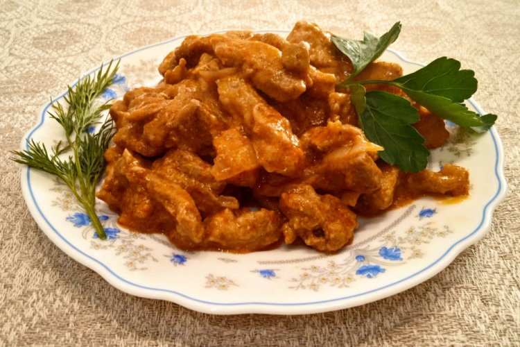 Pork Fry with Onions and Carrots