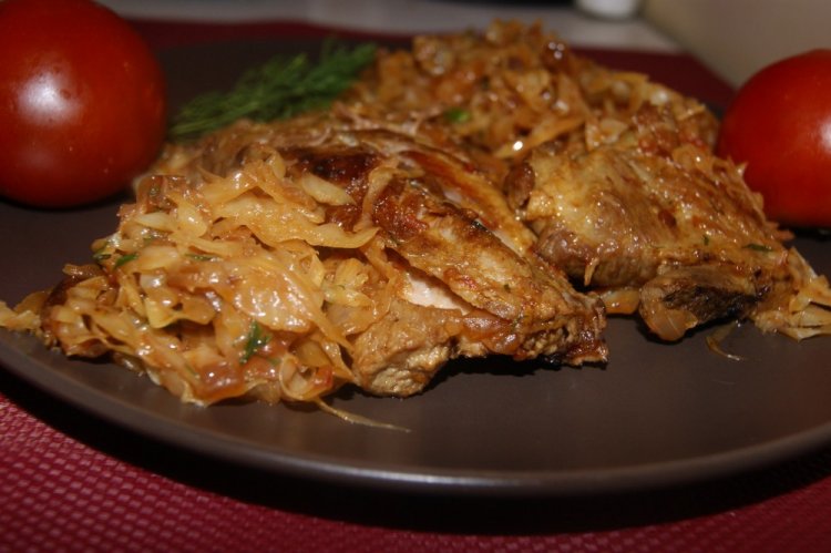 Pork Ribs with Cabbage in a Multicooker