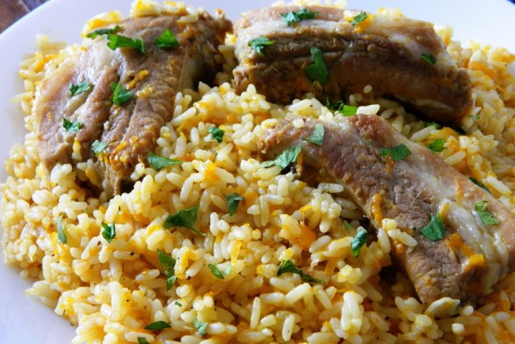 Pork Ribs with Rice in a Multicooker