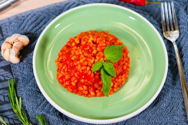 Pearl Barley in Tomato Sauce