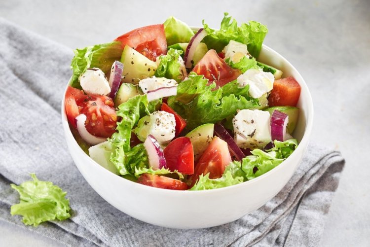 Vegetable Salad with Pearl Barley and Feta