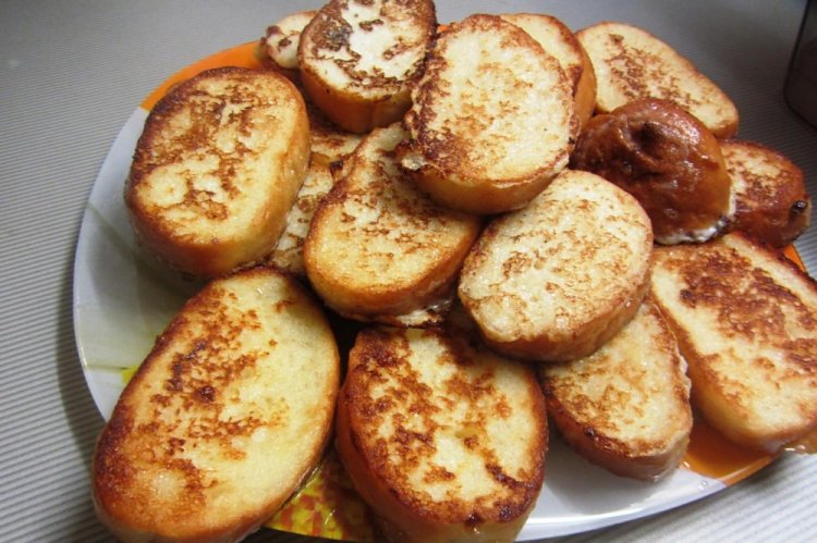 Tostadas dulces sin huevo