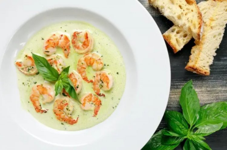 Shrimp in Cream Sauce with Pesto