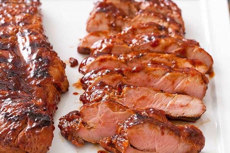 Solomillo de cerdo glaseado a la parrilla