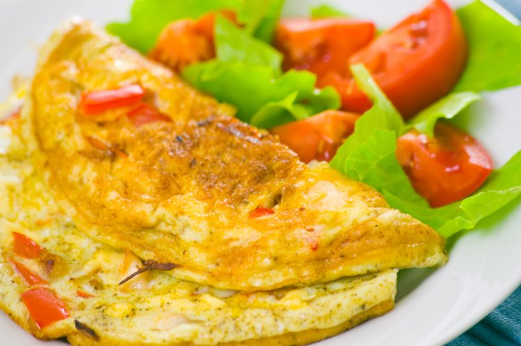 Tortilla de garbanzos con tomates