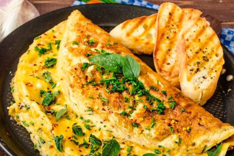 Tortilla de garbanzos con hierbas