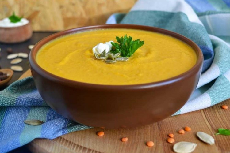Pumpkin and Lentil Puree Soup