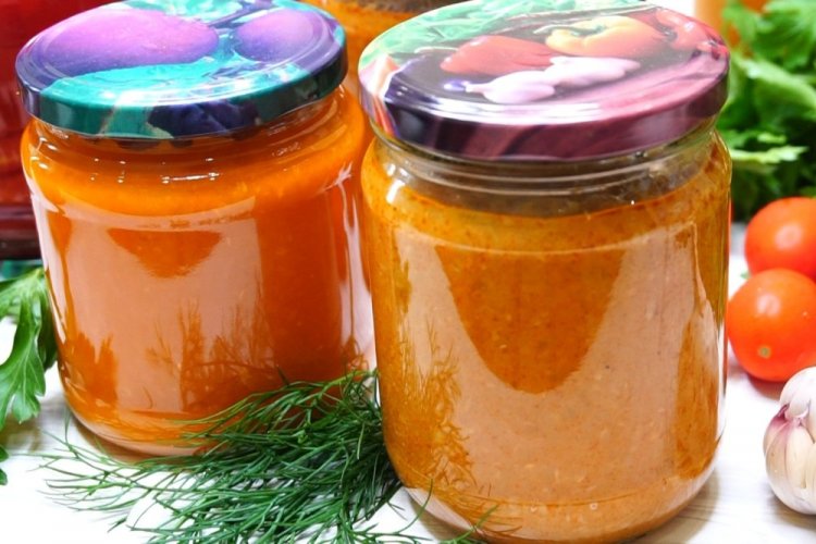 Pumpkin Caviar with Tomato Juice for Winter