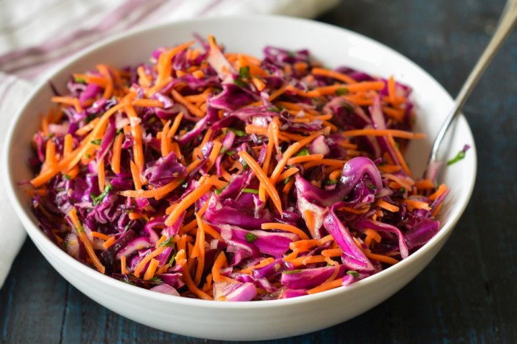Pumpkin Salad with Apples and Red Cabbage