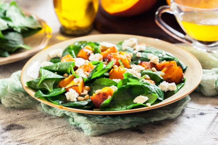 Pumpkin and Spinach Salad