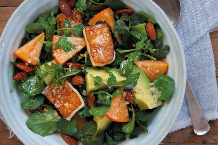 Pumpkin Salad with Avocado and Halloumi