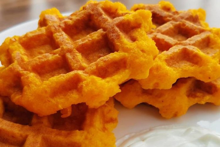 Pumpkin Waffles with Carrots