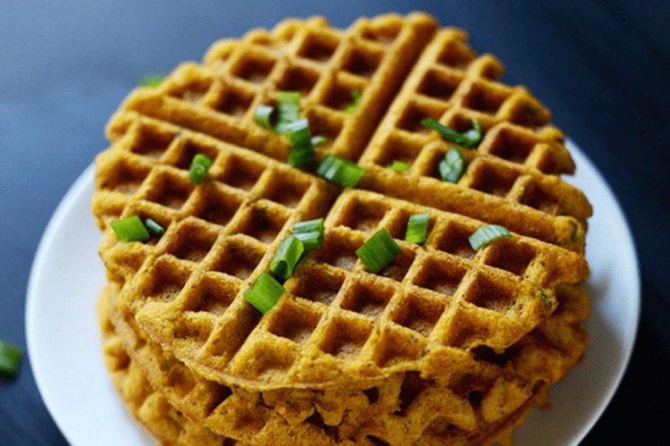 Savory Pumpkin Waffles with Cheese