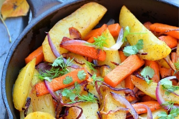 Calabaza frita con patatas