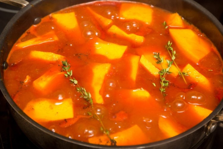 Calabaza estofada en tomate