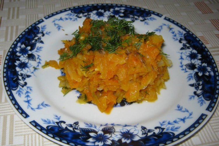 Col estofada con calabaza
