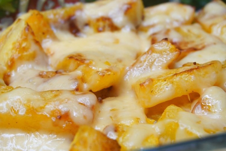 Calabaza gratinada con queso al horno