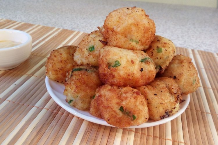 Bolitas de patata con queso sin rebozar