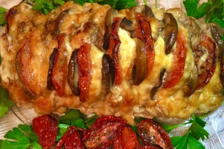 Cuello de cerdo con verduras al horno