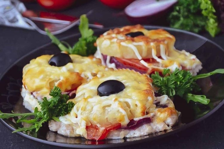 Cuello de cerdo con piña al horno