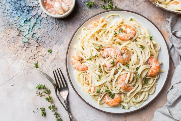 Espaguetis con gambas