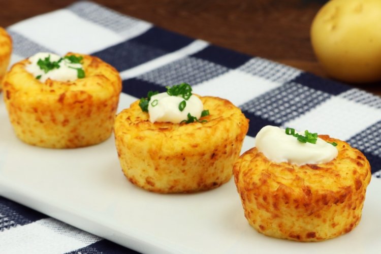 Muffins de pollo con puré de patatas