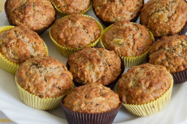 Muffins de pollo con copos de avena