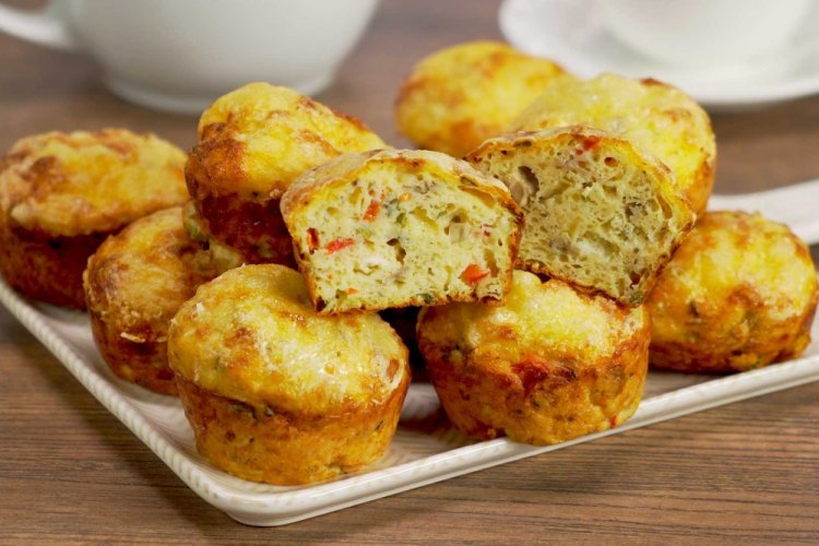 Muffins de pollo con pimiento morrón