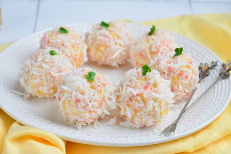 Bolitas de cangrejo con maíz