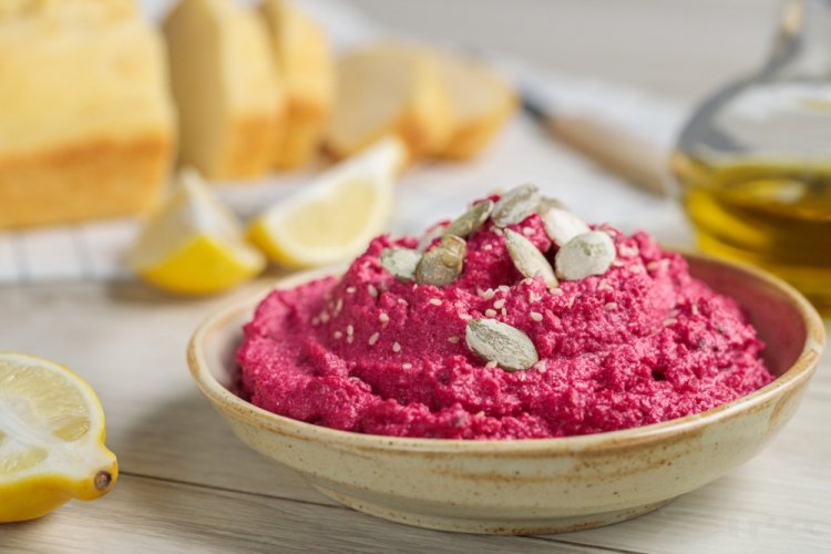 Puré de patatas con remolacha