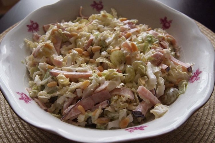 Ham, Mushroom, and Grape Salad