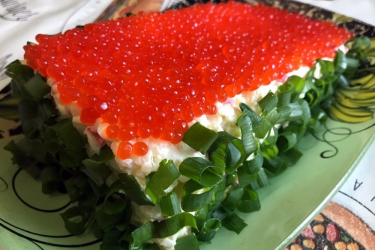 Layered Red Caviar Salad