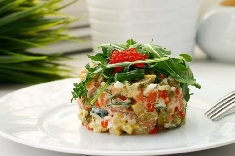 Olivier with Salmon and Avocado