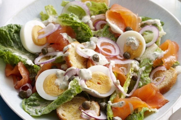 Red Fish and Quail Egg Salad