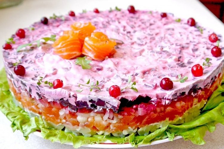 Layered Red Fish Salad 'Under a Fur Coat'