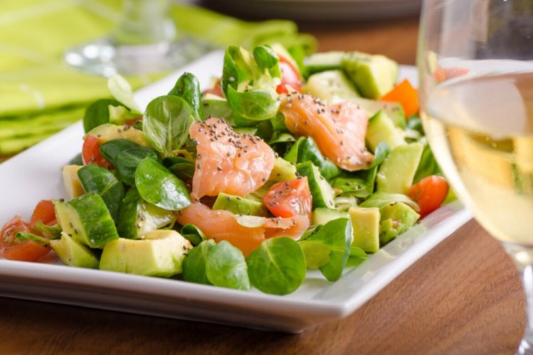 Avocado, Red Fish, and Parmesan Salad