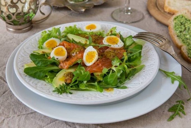 Egg, Avocado, and Red Fish Salad