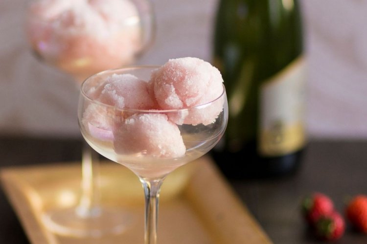 Champagne Sorbet for Valentine's Day
