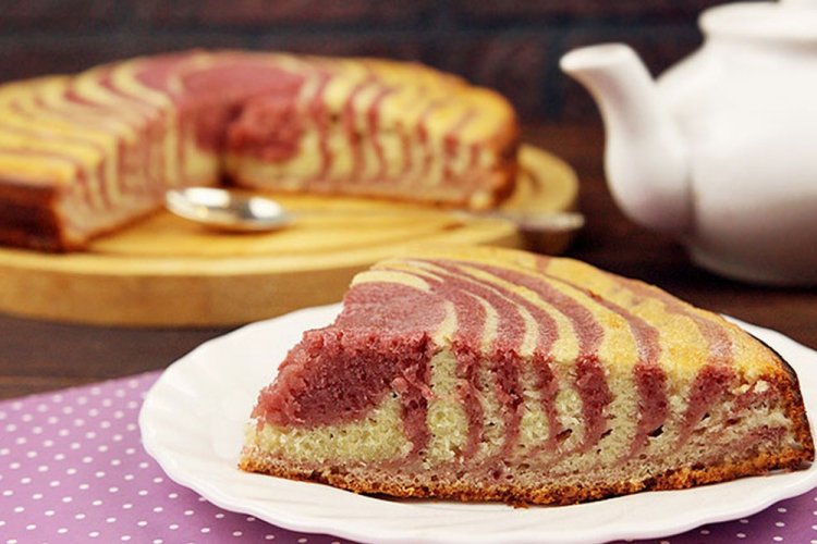 Raspberry Zebra Cake for Valentine's Day