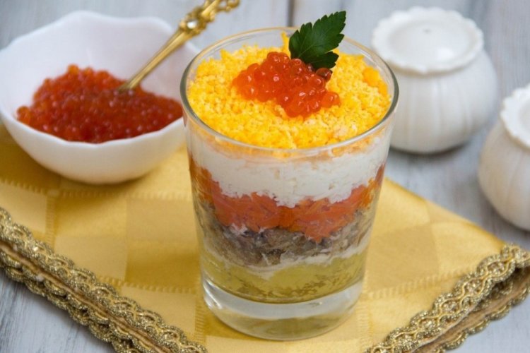 Mimosa Salad with Red Caviar