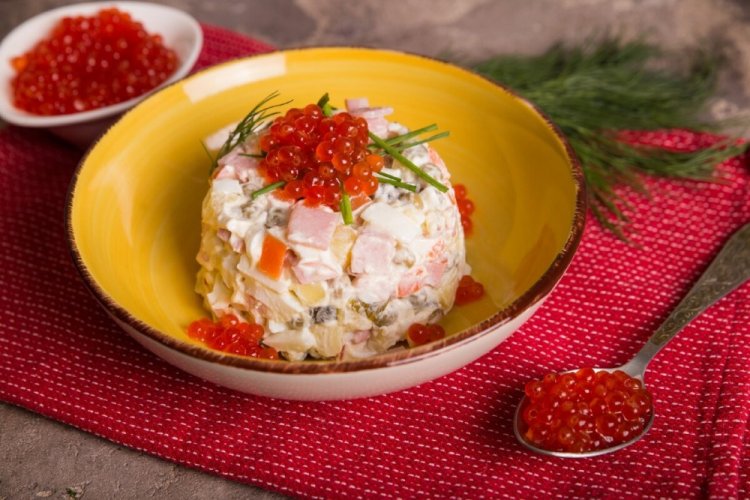 Olivier with Salmon and Red Caviar