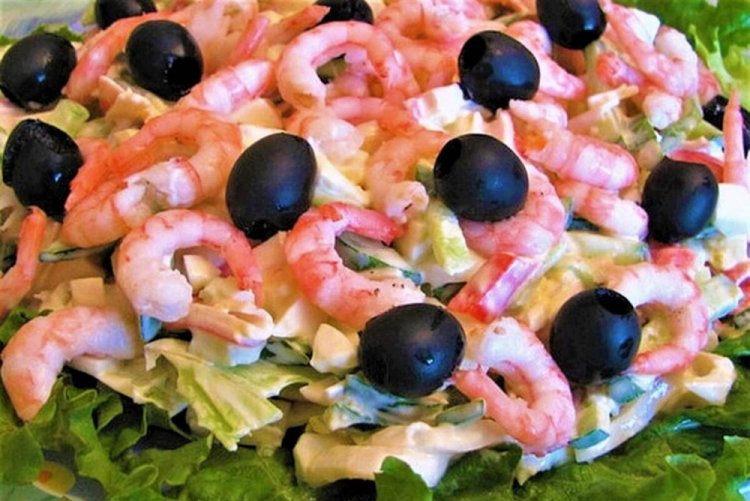 Crab Stick, Shrimp, and Olive Salad