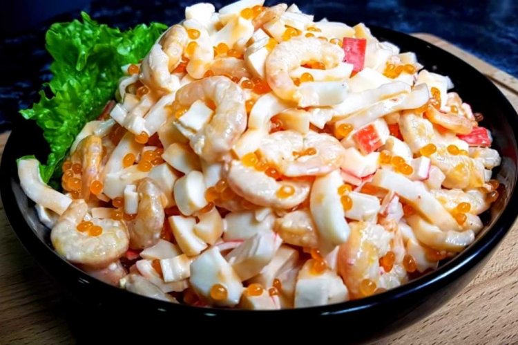 Crab Stick, Shrimp, and Red Fish Salad