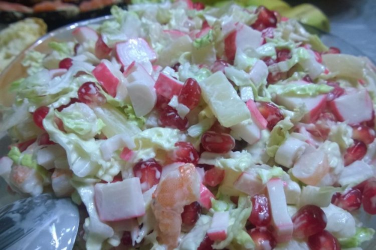 Shrimp, Crab Stick, and Napa Cabbage Salad