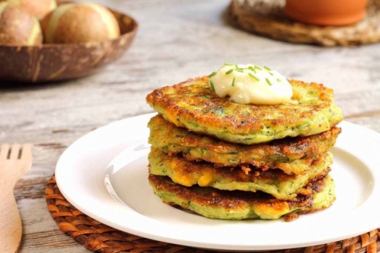 Tortitas de calabacín con tocino