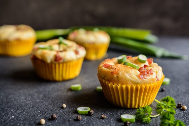 Muffins de cebolla y tocino