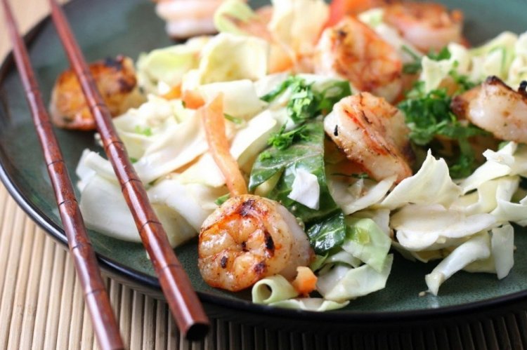 Thai Shrimp and Napa Cabbage Salad
