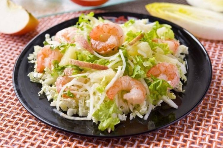 Shrimp, Apple, and Napa Cabbage Salad
