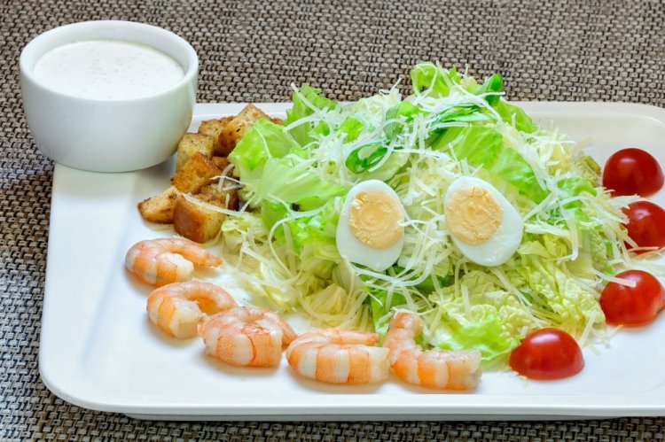 Shrimp, Napa Cabbage, and Parmesan Salad